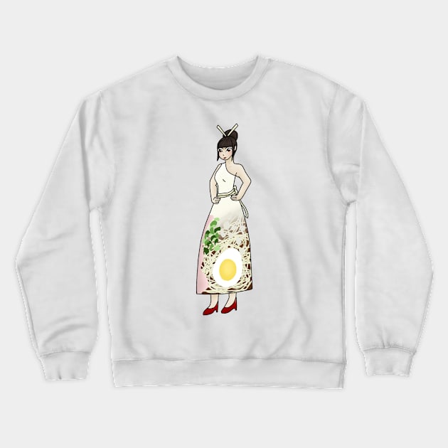 Ramen girl dress design Crewneck Sweatshirt by ceolsonart